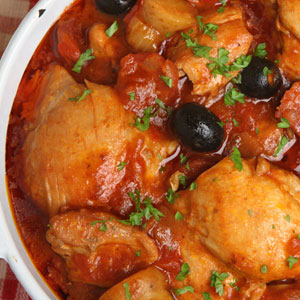 Chicken Stew with Olives and Red Wine