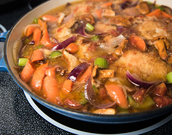 Chicken Stew with Red Onions and Carrots