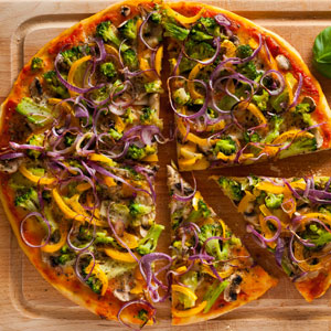 Rainbow Vegetable Pizza