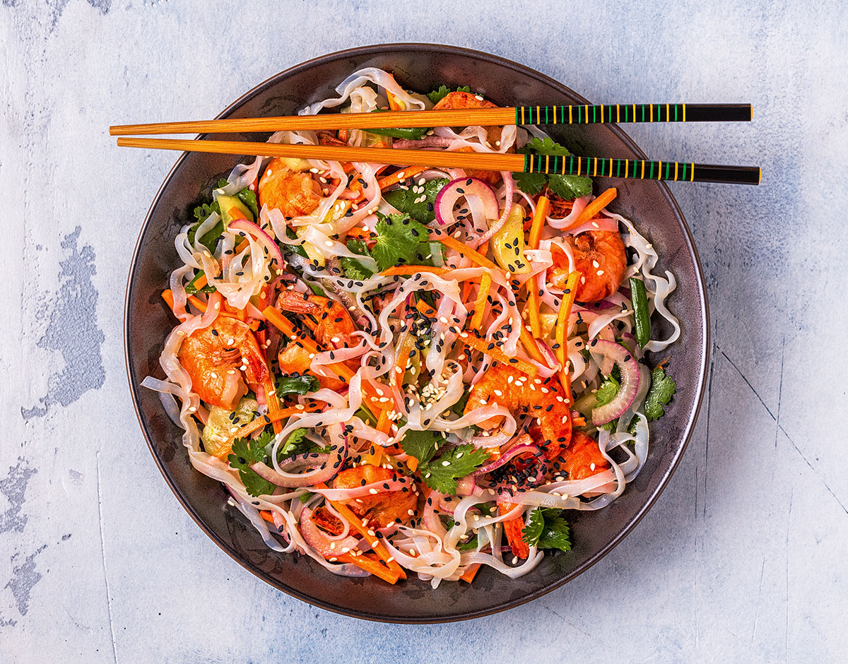 Shrimp and Rice Noodle Stir-fry
