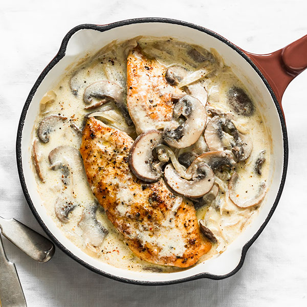 Creamy Chicken Breasts with Onions and Mushrooms